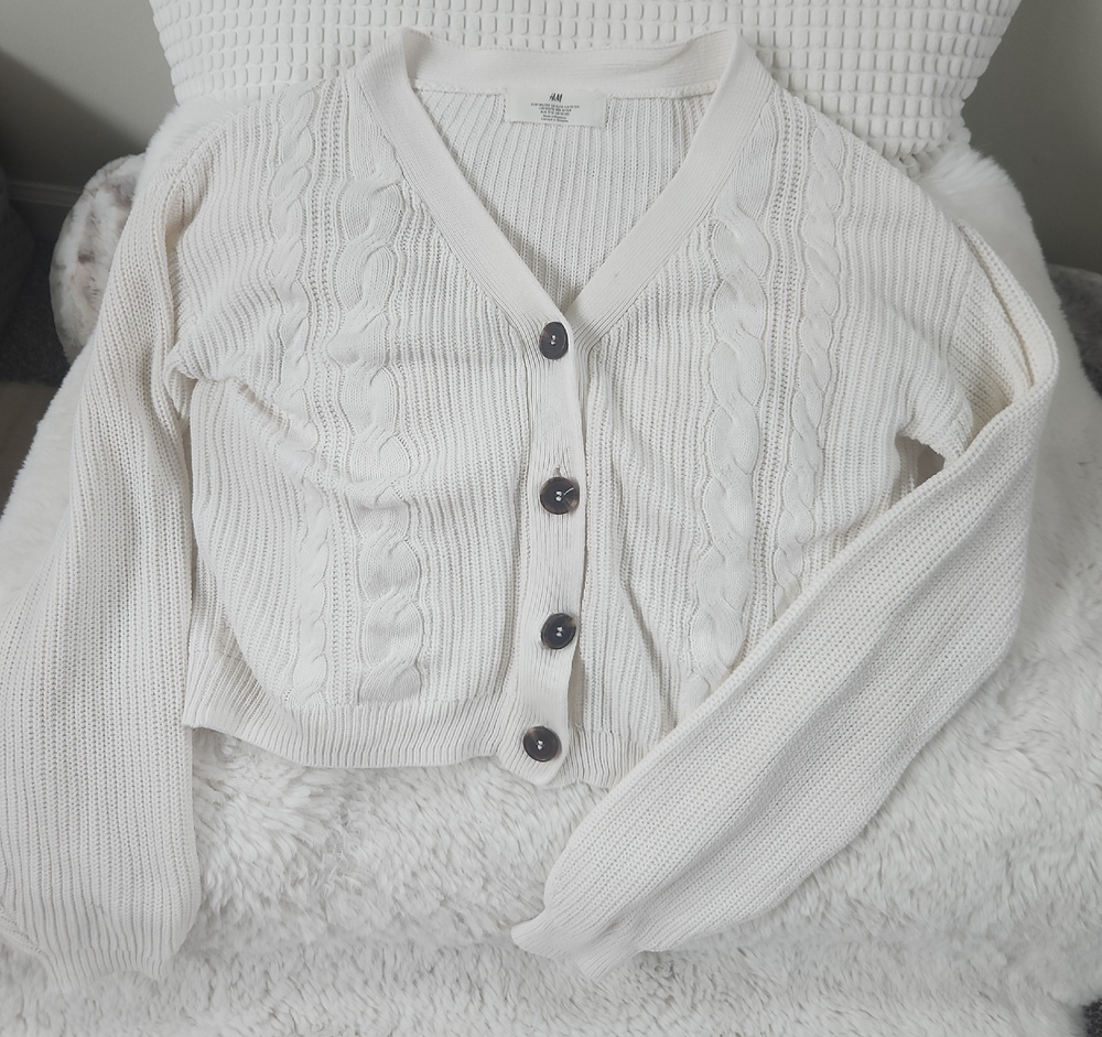 H&M Cotton Cable Cardigan 12/14